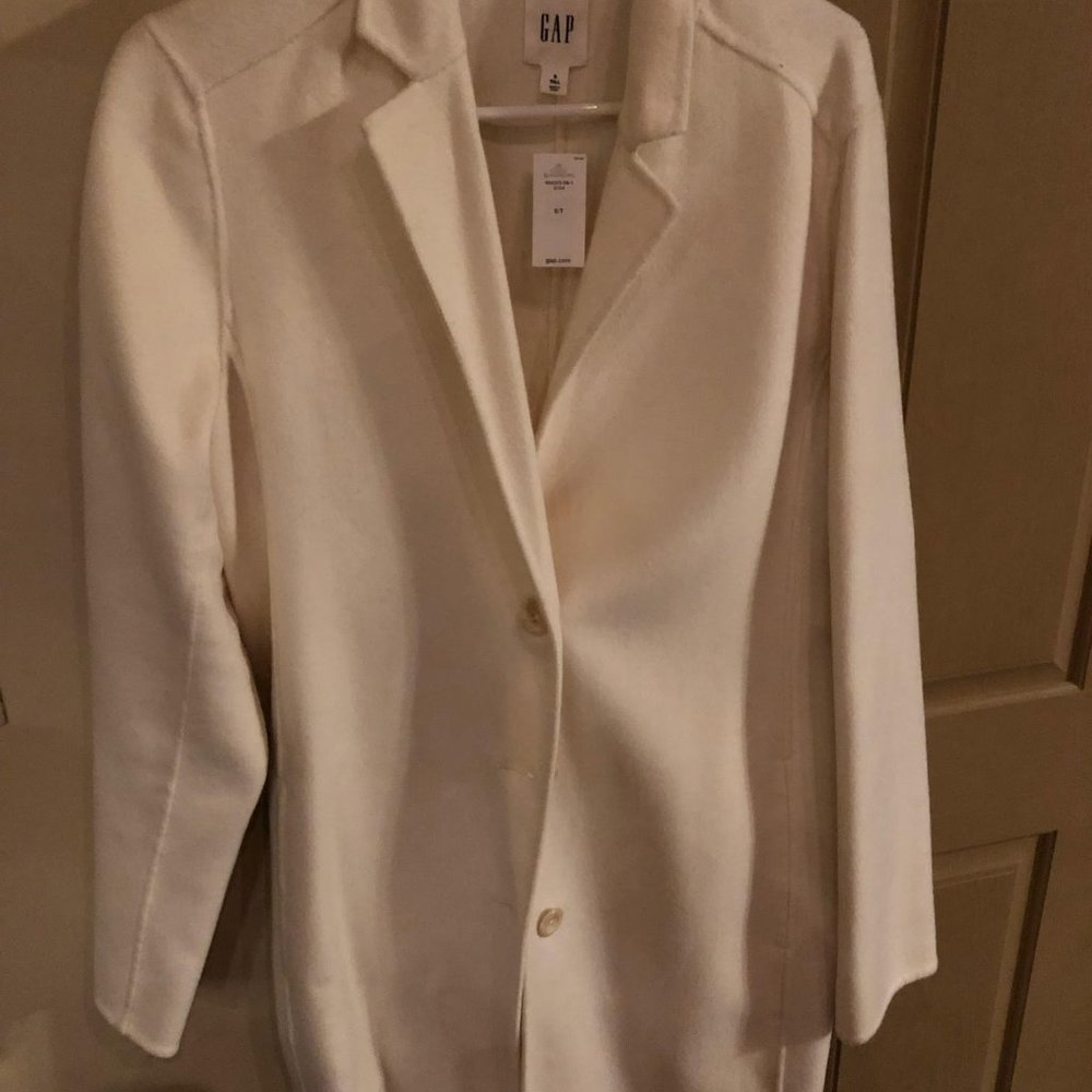 NWT GAP long ivory coat, size Small Tall - Picture 2 of 2